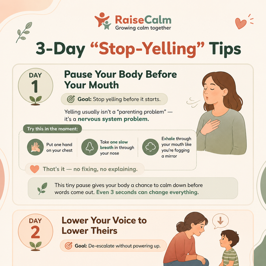 3-Day Stop Yelling reset — calm, shame-free tips to break the yelling cycle