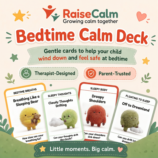 Bedtime Calm Deck — therapist-designed wind-down scripts that end bedtime battles
