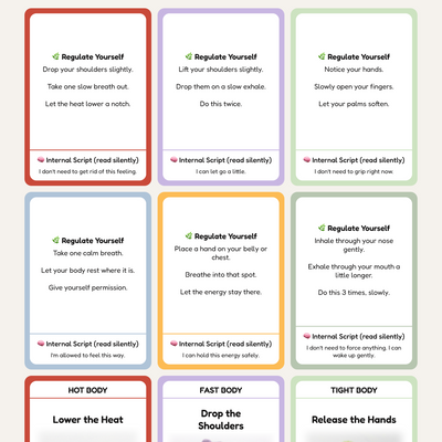 Self Regulation Deck for Parents