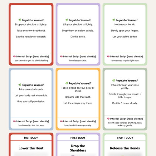 Self Regulation Deck for Parents