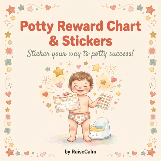Potty reward chart and stickers — printable 30-day toddler potty training chart