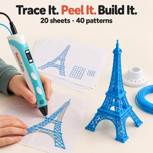 Trace it, peel it, build it: 20 template sheets with 40 patterns